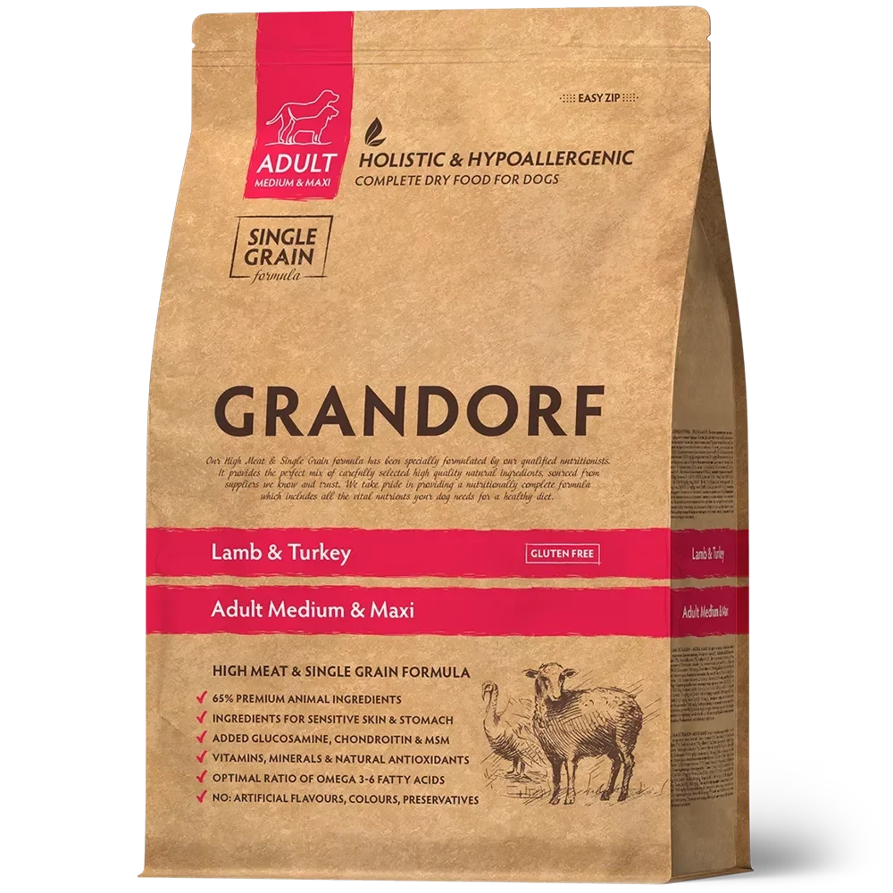 GRANDORF Adult Medium&Maxi Lamb&Turkey Cухой корм
