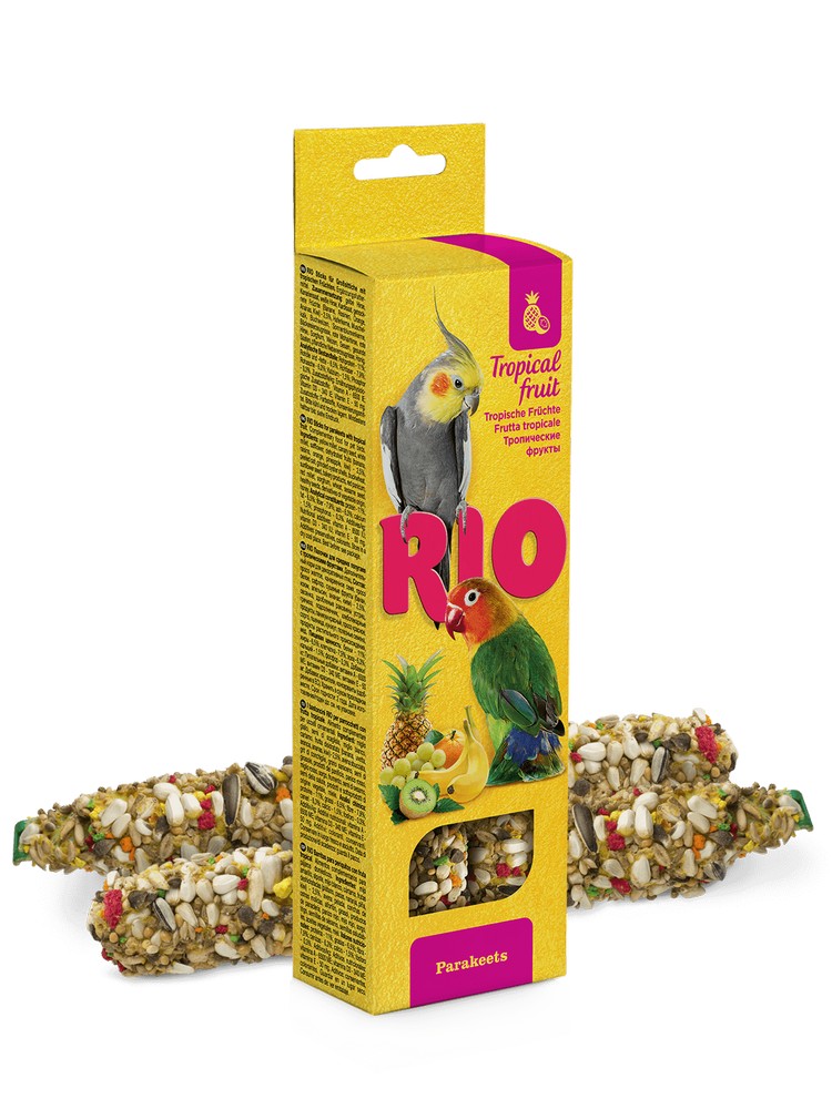 RIO Палочки для средних попугаев с тропическими фруктами 2*40ГР RIO Палочки для средних попугаев с тропическими фруктами 2*40ГР