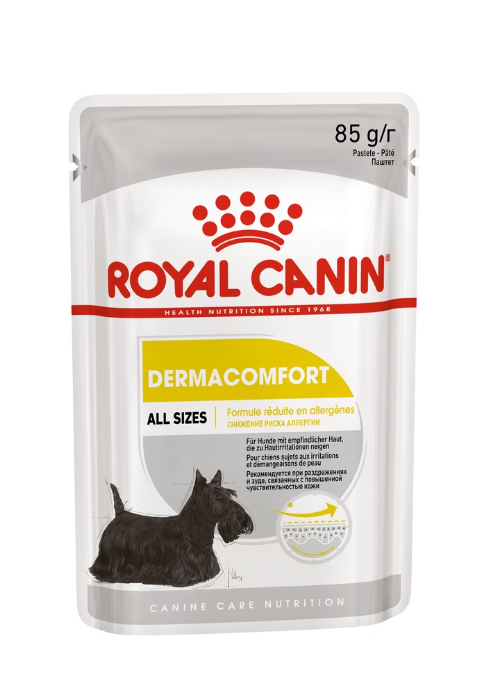 Пауч ROYAL CANIN влажный корм для собак Dermacomfort Canine Adult (в паштете) 0,85гр