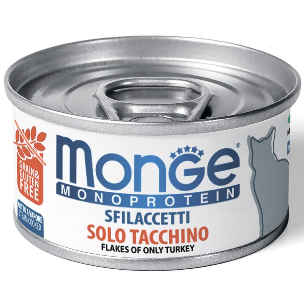 Monge Cat Monoprotein мясные хлопья для кошек из индейки (80 г)