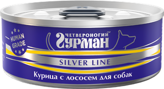 Четвероногий ГУРМАН Silver line консервы для собак Курица с лососем в желе 100гр (Редактировать)