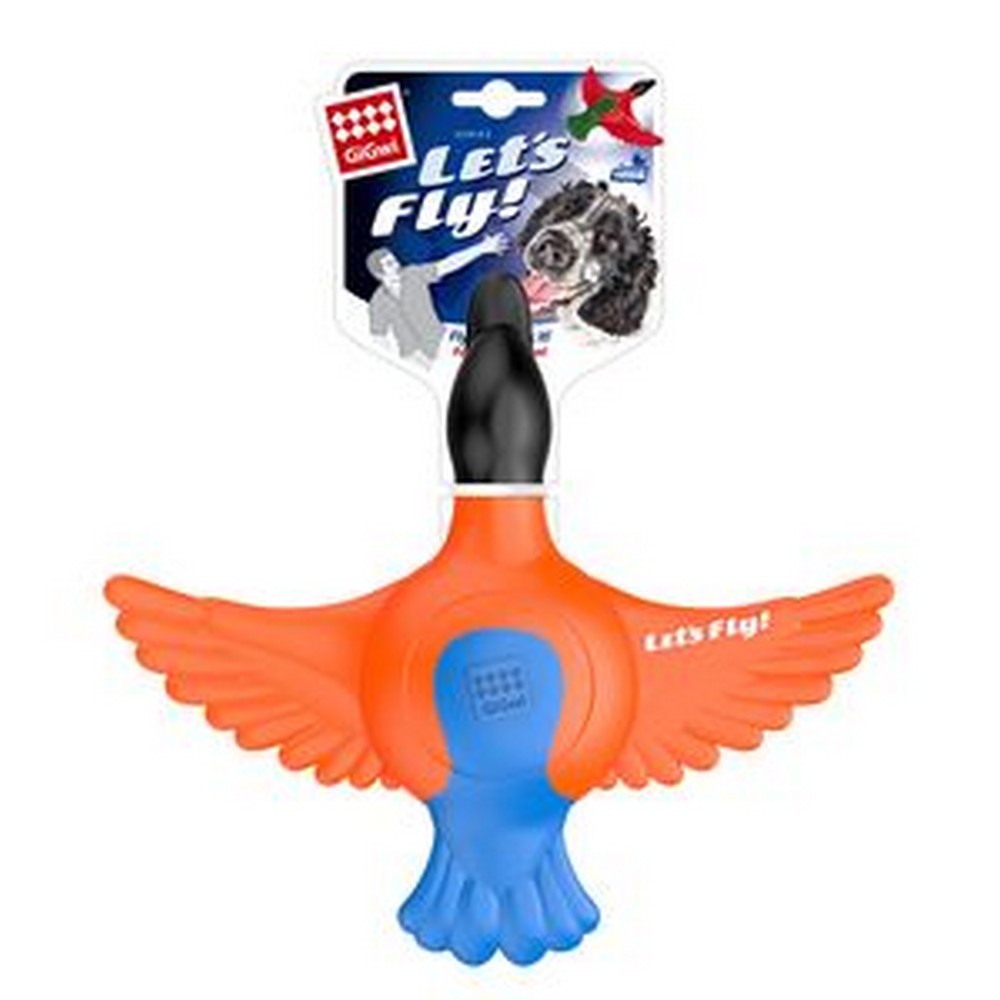GiGwi 75427 Игрушка д/собак "LETS FLY" Утка с пищалкой, оранжево-синяя 30см (Редактировать)