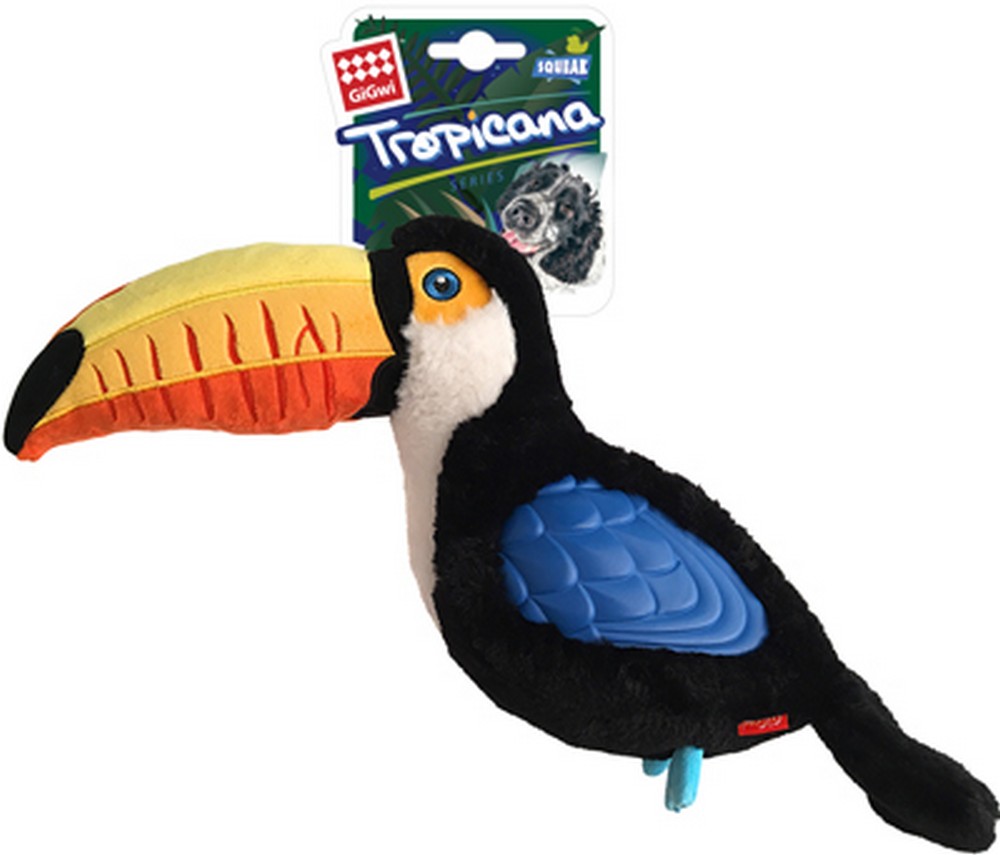 GiGwi 75460 Игрушка д/собак "TROPICANA SERIES" Тукан большой с пищалкой 38см (Редактировать)