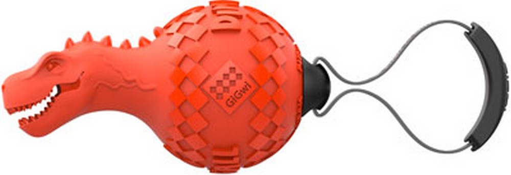 GiGwi 75412 Игрушка Динобол Т-рекс с отключаемой пищалкой,оранжевый*48 (Редактировать)