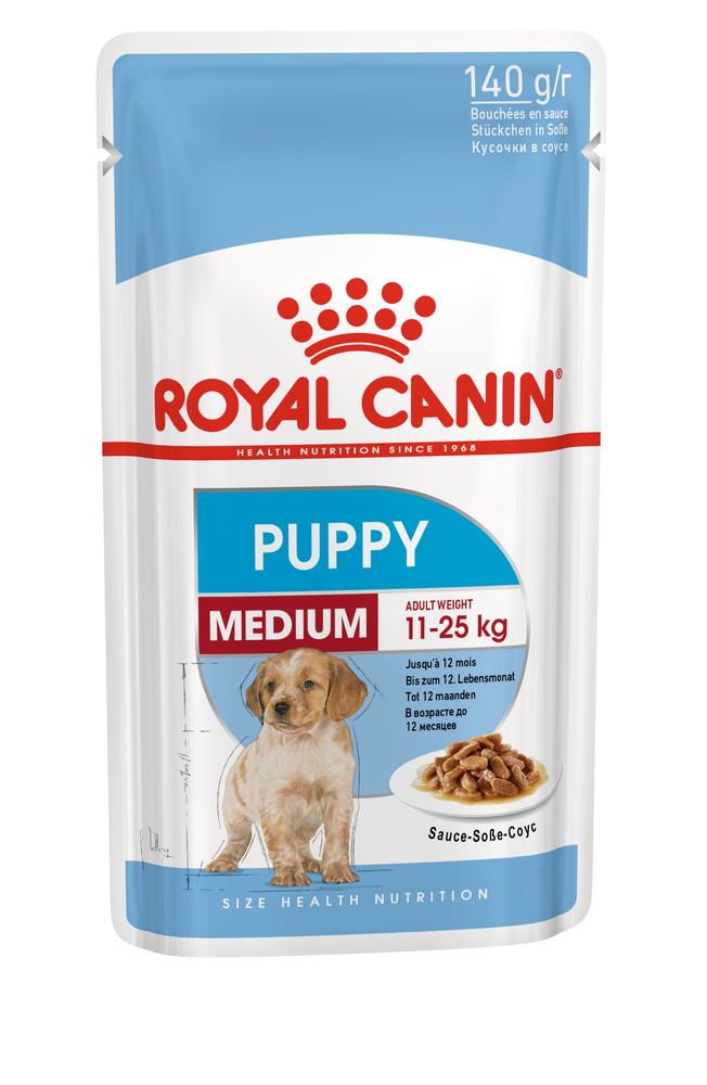 Пауч ROYAL CANIN влажный корм для щенков средних пород Medium Puppy 0,140 кг (Редактировать)