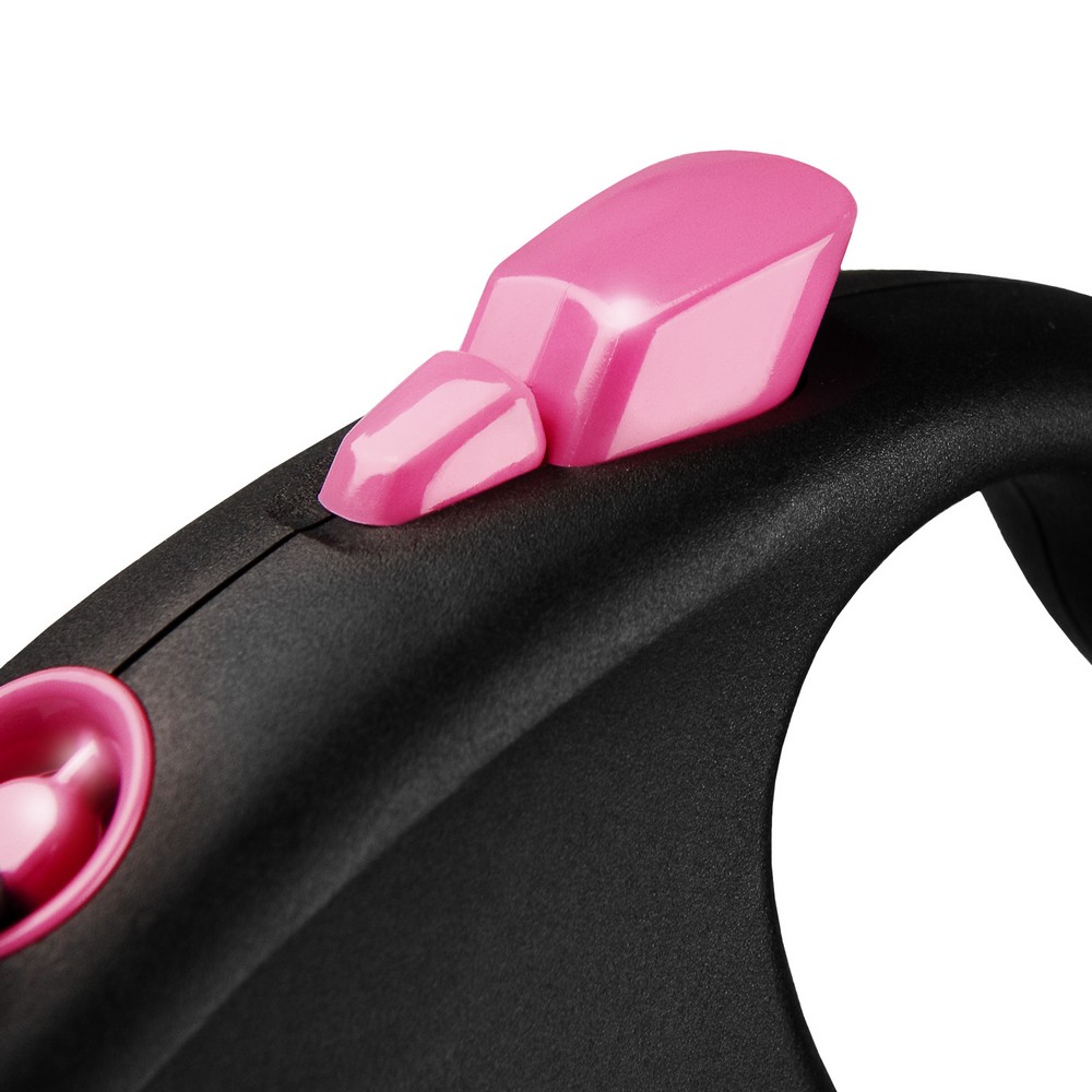 FLEXI рулетка Black Design S (до 15 кг) 5м лента черно/розовый (5 м)