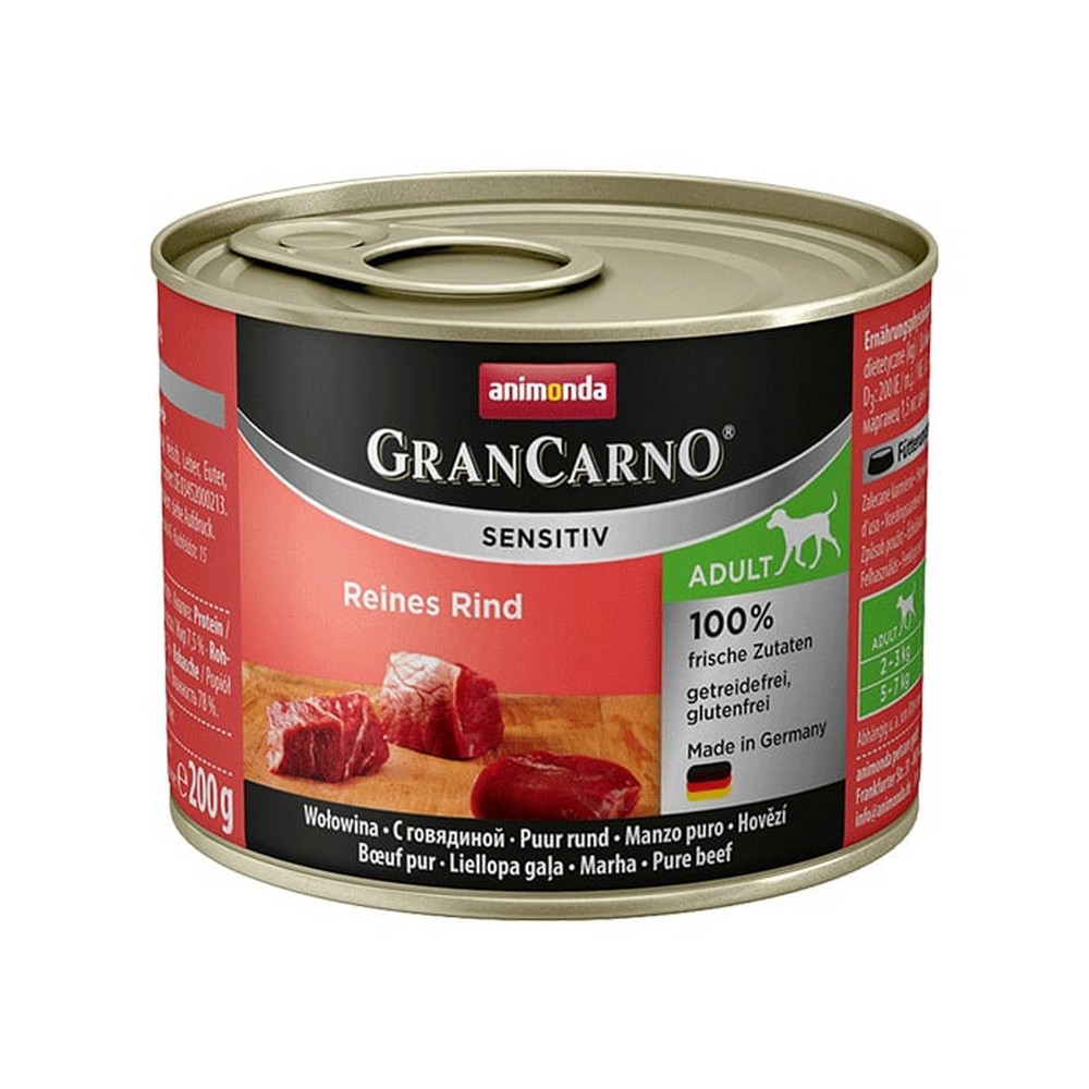 Animonda 82408 GRAN CARNO SENSITIV консерва для собак с говядиной (банка) 400гр (400 г)