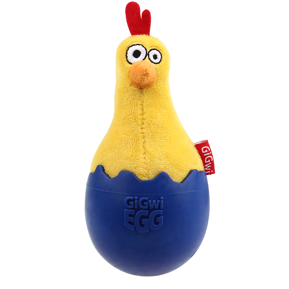 GiGwi 75476 Игрушка д/собак "GIGWI EGG" Цыпленок-неваляшка с пищалкой 14см