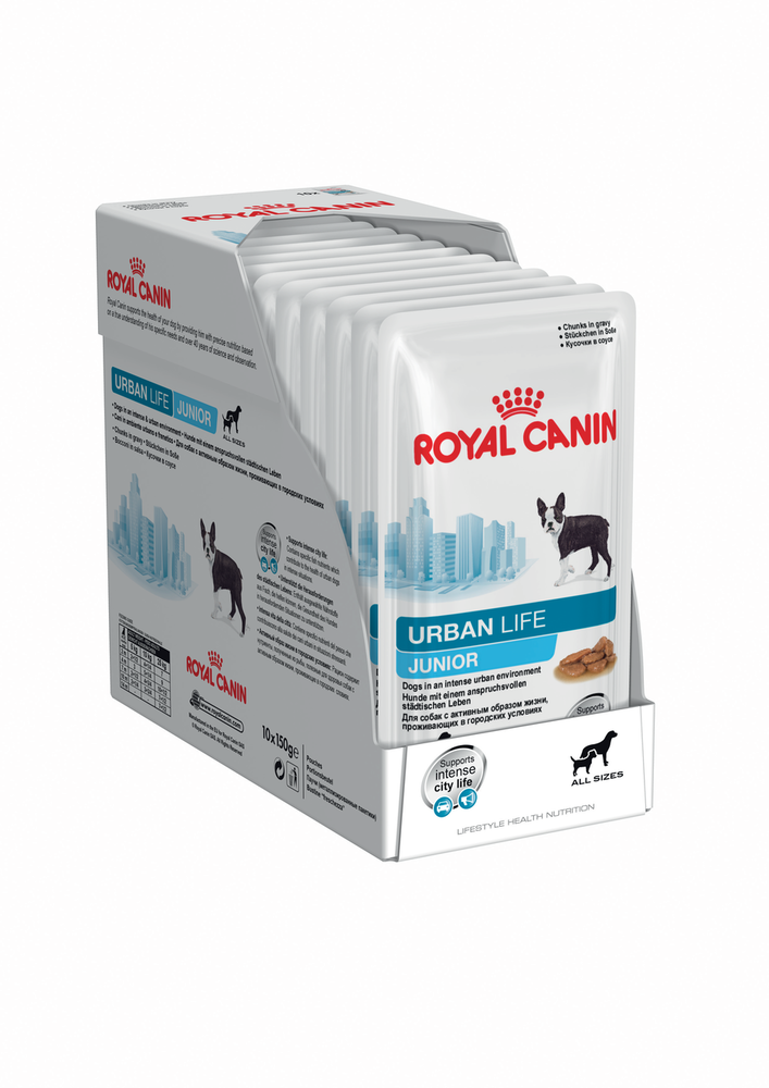 Консерва ROYAL CANIN влажный корм для собак (пауч) URBAN лайф Юниор соус 0,150 кг (Редактировать)