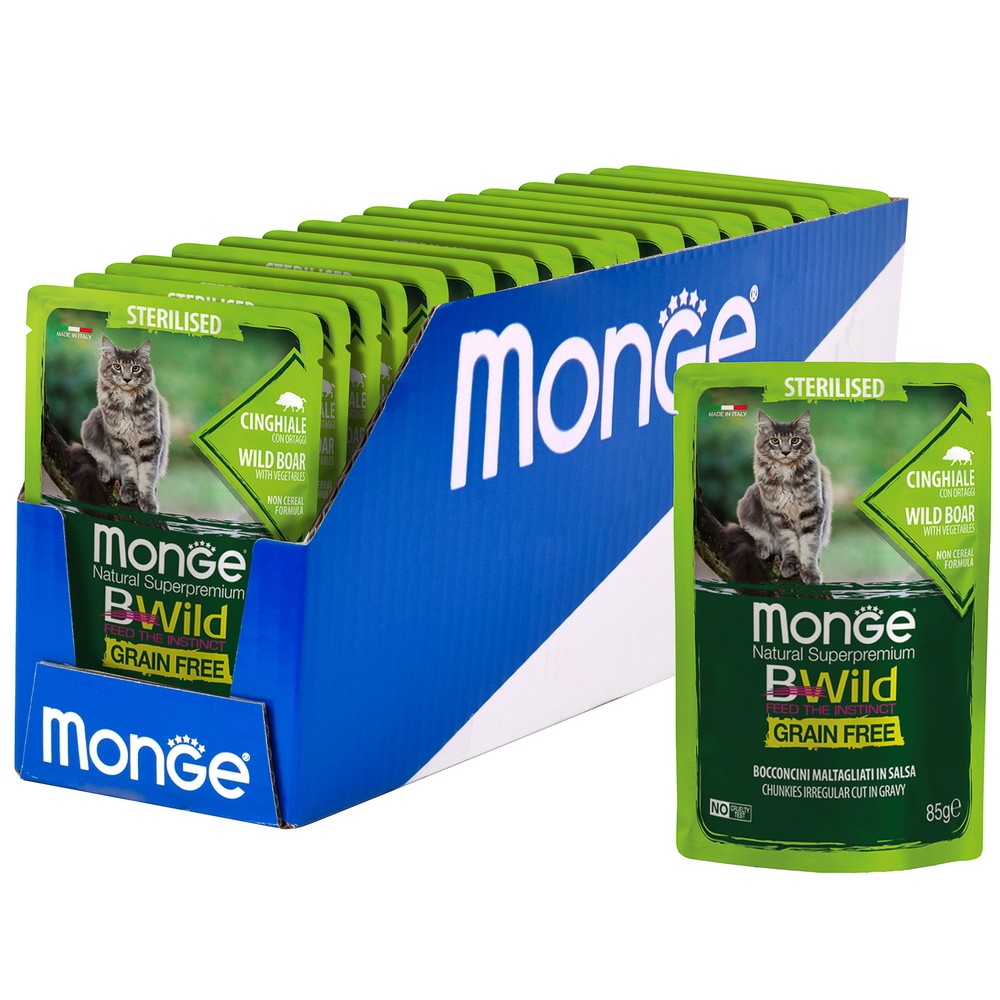 Monge Cat BWild GRAIN FREE Консервы из мяса дикого кабана с овощами для стерилиз. кошек (ламистер) (100 г) Monge Cat BWild GRAIN FREE Консервы из мяса дикого кабана с овощами для стерилиз. кошек (ламистер) (100 г)