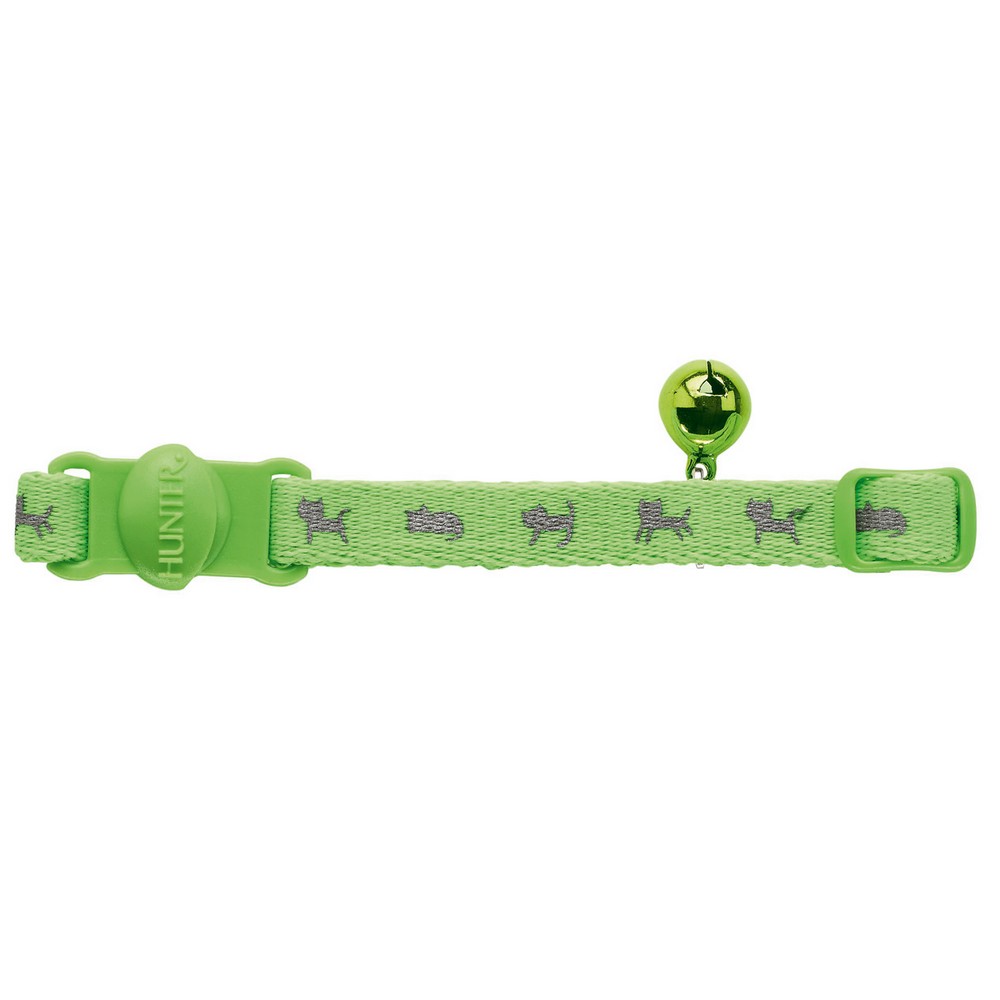 Hunter Smart ошейник для кошек NEON нейлон зеленый (1,1*23см)