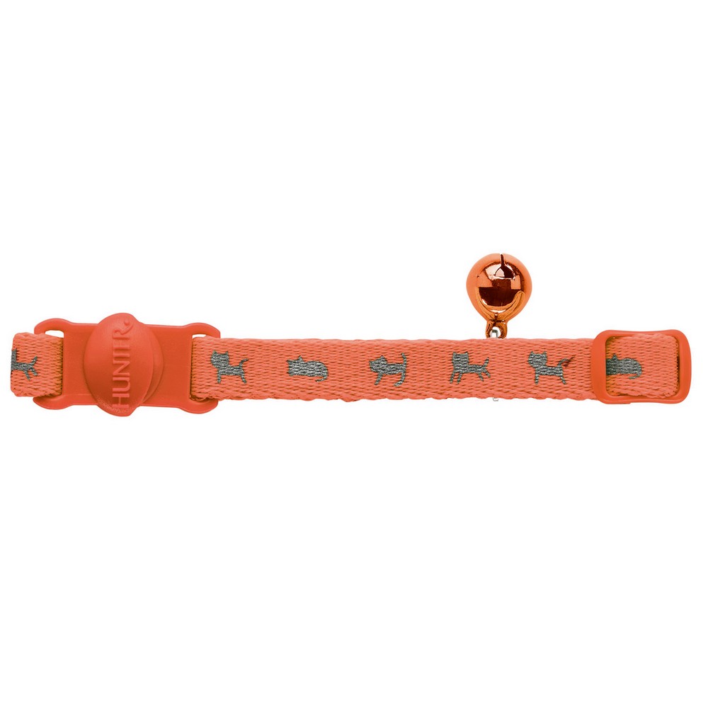 Hunter Smart ошейник для кошек NEON нейлон оранжевый (1,1*23см)