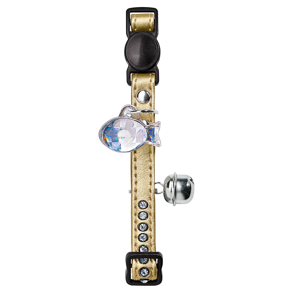 Hunter Smart ошейник для кошек со стразами Modern Luxus кожзам золотистый (29010) (23 см)