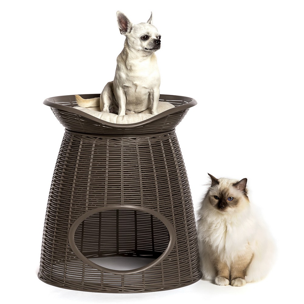 BAMA PET домик для кошек PASHA 52х60х46/55h см, с подушечками, светло-коричневый/бежевый (30004) (Редактировать)