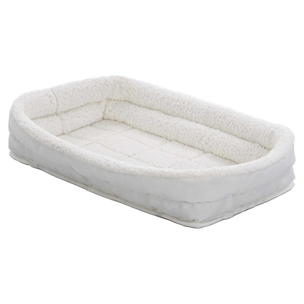 MidWest лежанка Double Bolster флисовая с двойным бортом 53х30 см белая (27012) (53х30 см)