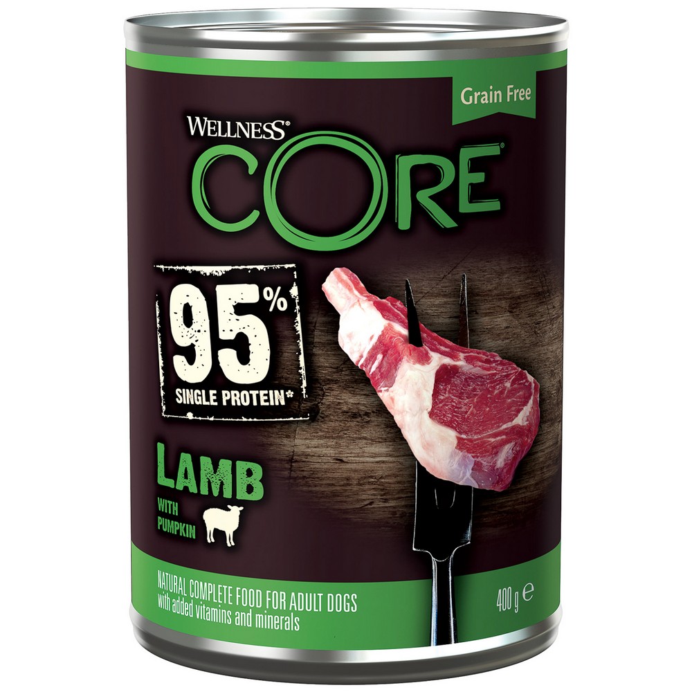 CORE 95 консервы из ягненка с тыквой для взрослых собак 400 г (400 г)