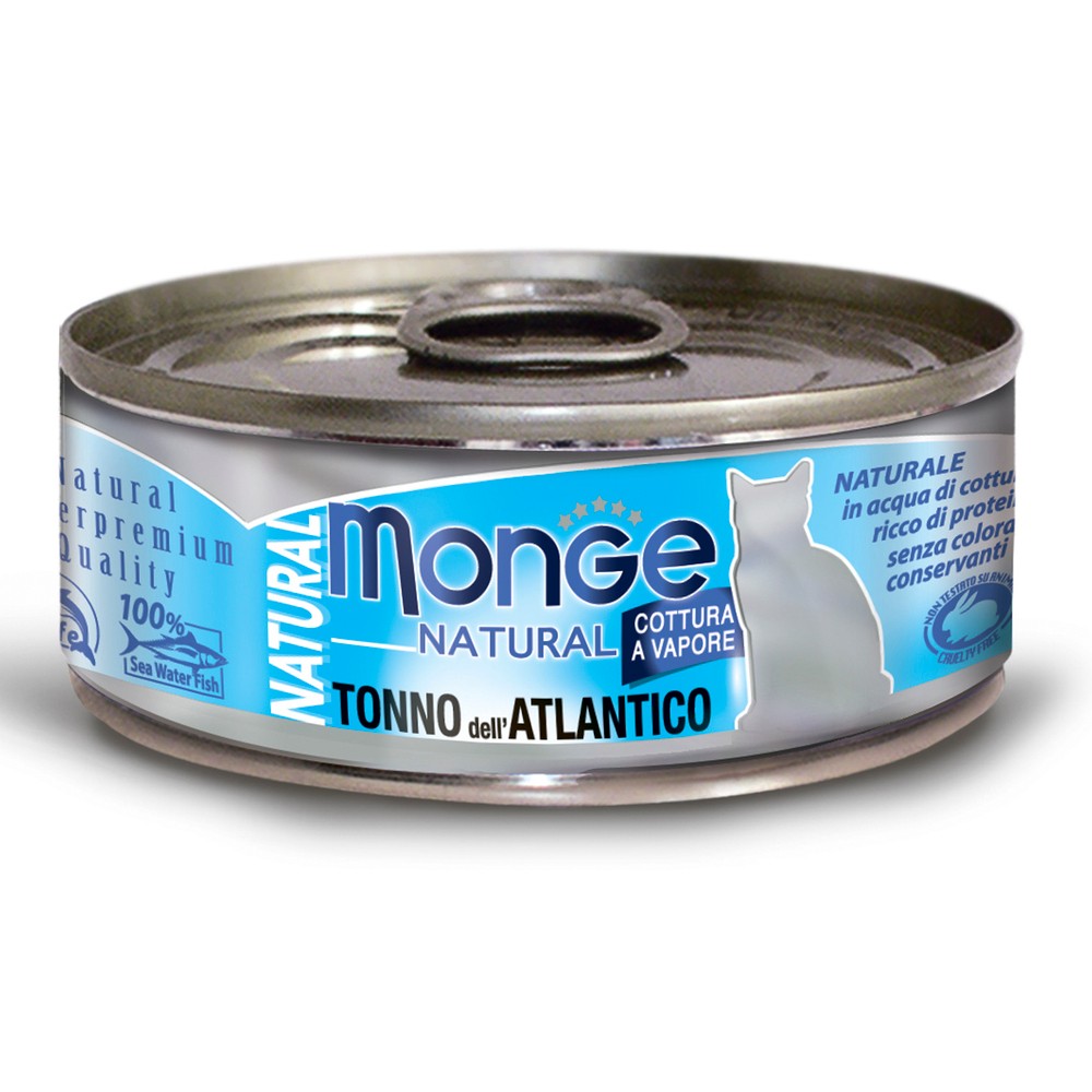 Monge Cat Natural TONNO dell’ATLANTICO консервы для КОШЕК с атлантическим тунцом (банка) (80г)