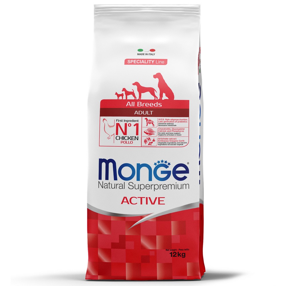 Monge Dog Speciality Active корм для активных собак всех пород с курицей 12 кг (12 кг) Monge Dog Speciality Active корм для активных собак всех пород с курицей 12 кг (12 кг)