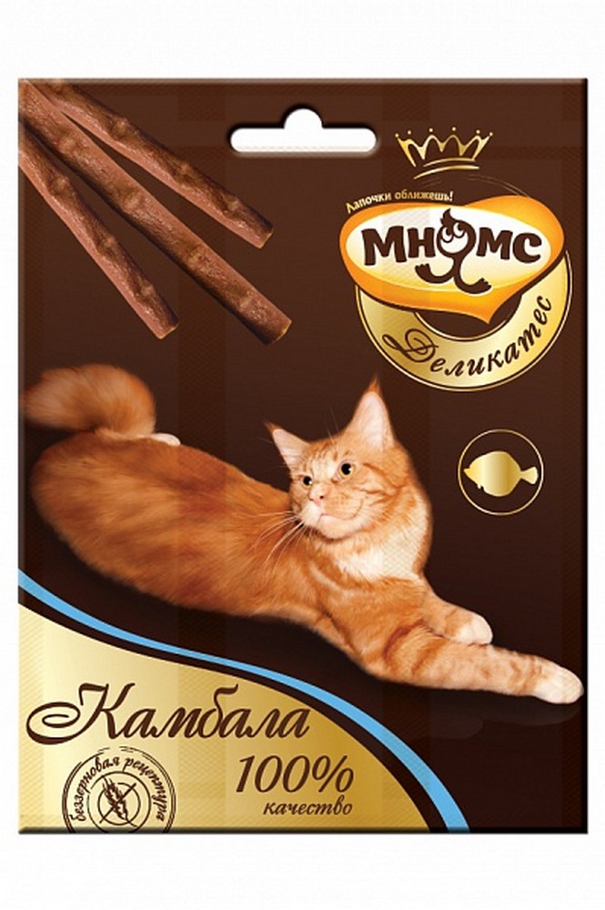 Мнямс Деликатес лакомые палочки 9 см для кошек с камбалой 3х4 г (12 г)