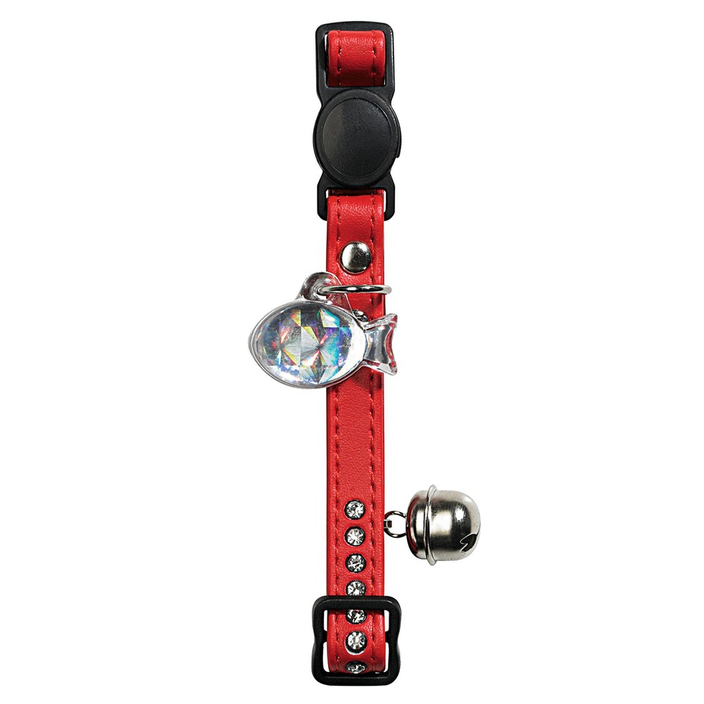 Hunter Smart ошейник для кошек со стразами Modern Luxus кожзам красный (30006) (23 см)