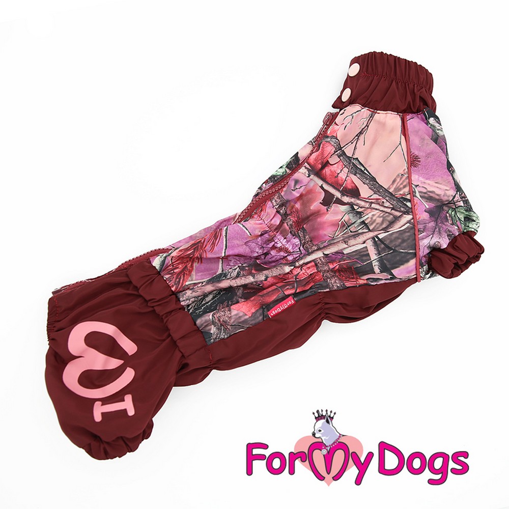 ForMyDogs Дождевик бордовый для девочек 295SS-2018 F