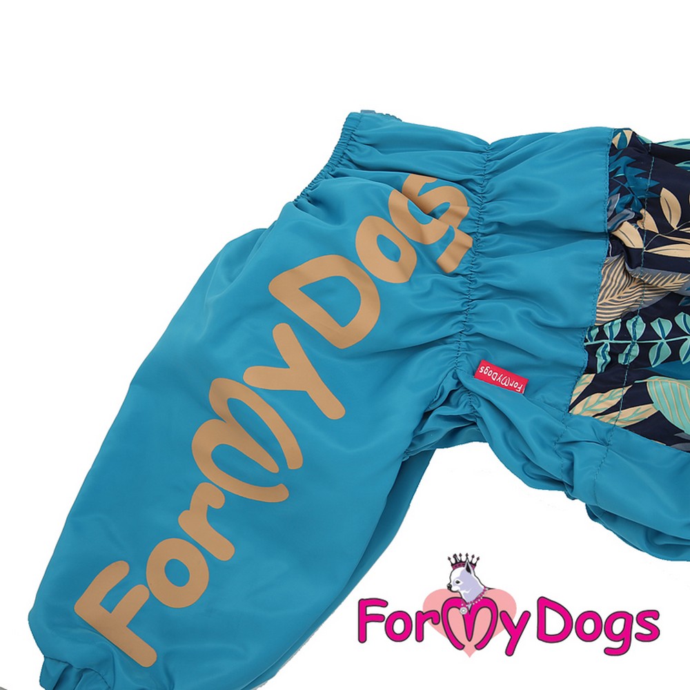 ForMyDogs Дождевик BIG "Листья" голубой для мальчиков 309/2SS-2018 M