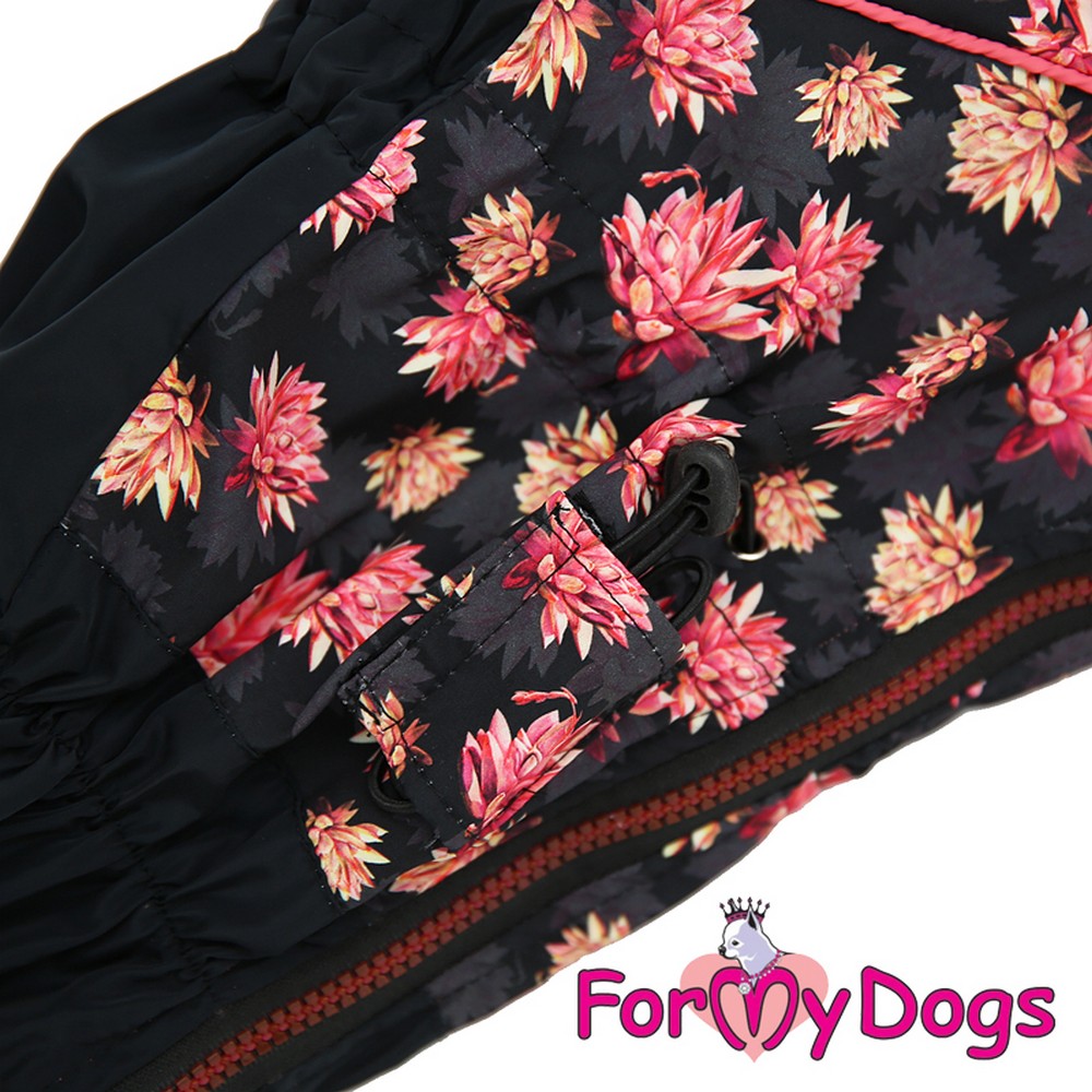 ForMyDogs Дождевик "Лотос"для девочек черный 278SS-2018 F