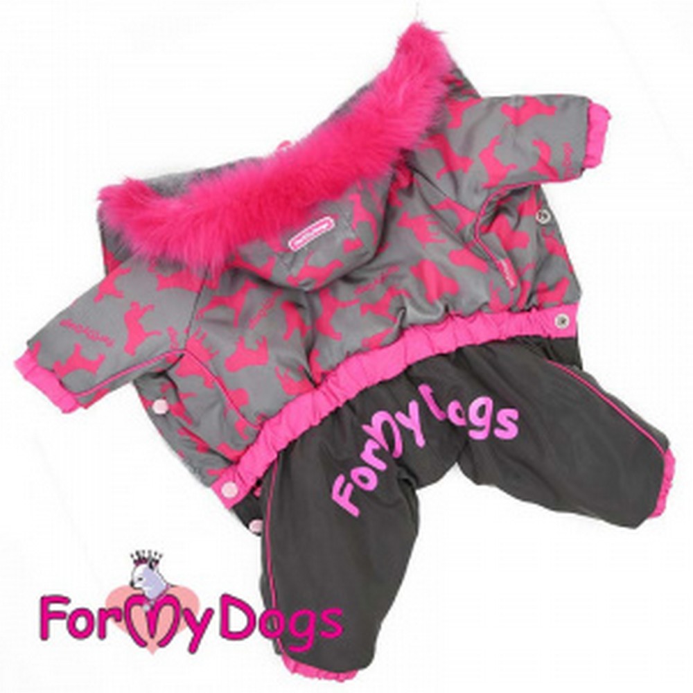 ForMyDogs Комбинезон серо/розовый для девочек FW346-2016 F