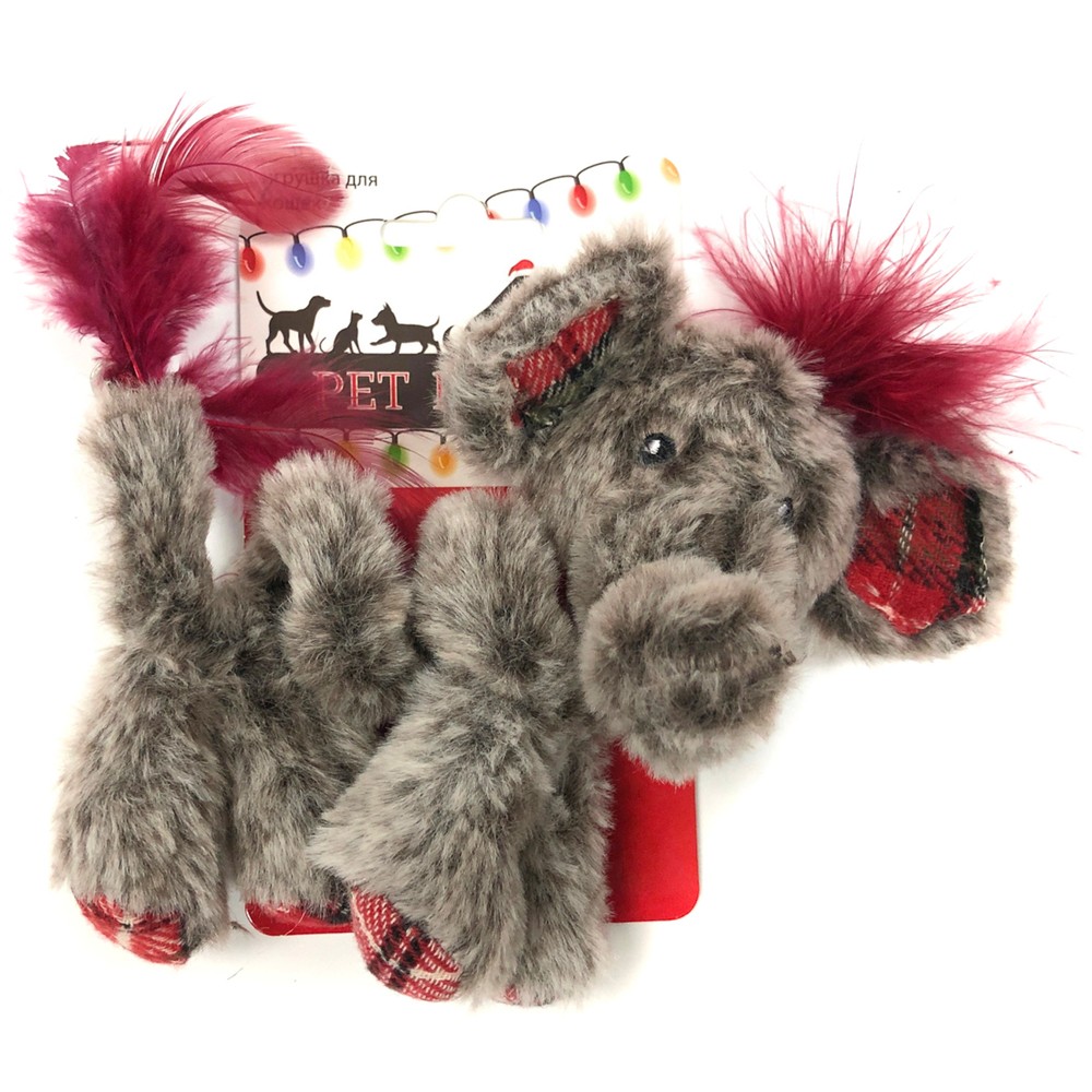 PETPARK ИГРУШКА ДЛЯ КОШЕК CHRISTMAS КУДРЯВЫЙ СЛОН