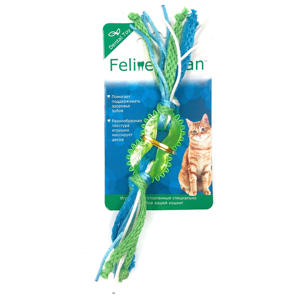 Feline Clean игрушка для кошек Dental Колечко прорезыватель с лентами, резина Feline Clean игрушка для кошек Dental Колечко прорезыватель с лентами, резина