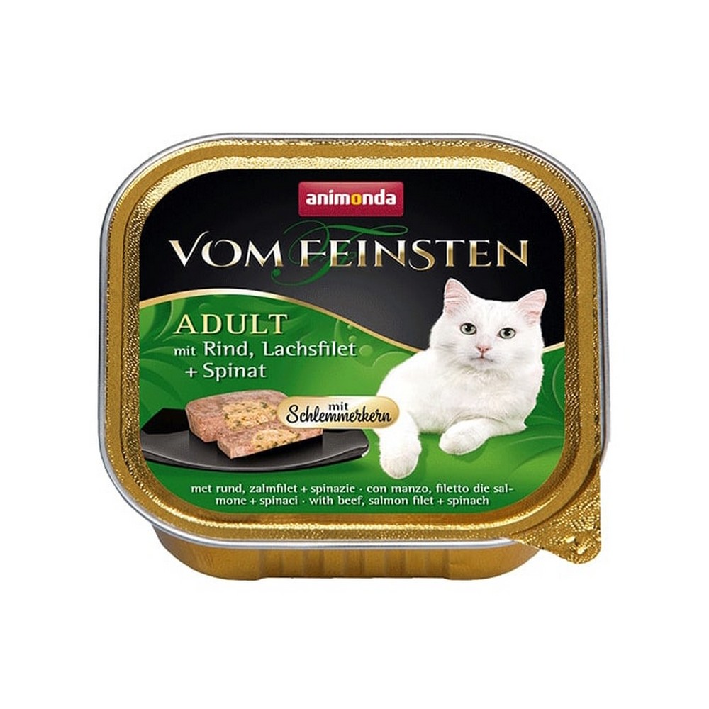 Animonda VOM FEINSTEN Adult Меню Консервы для кошек Говядина, лосось и шпинат Ламистер