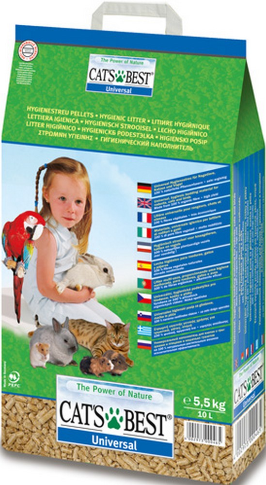 Наполнитель Cat's Best Universal Древесный впитывающий