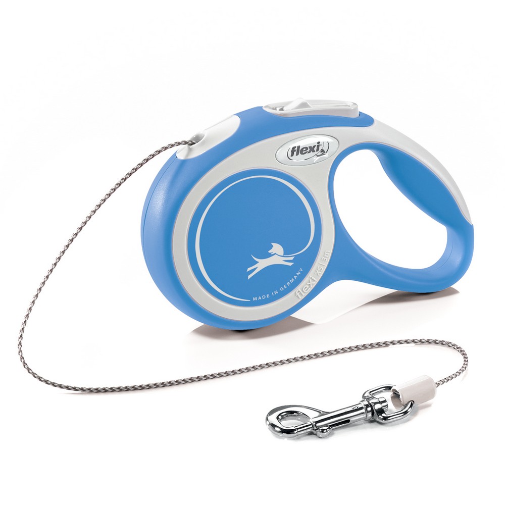 FLEXI рулетка NEW LINE Comfort XS (до 8 кг) трос 3 м серый/синий