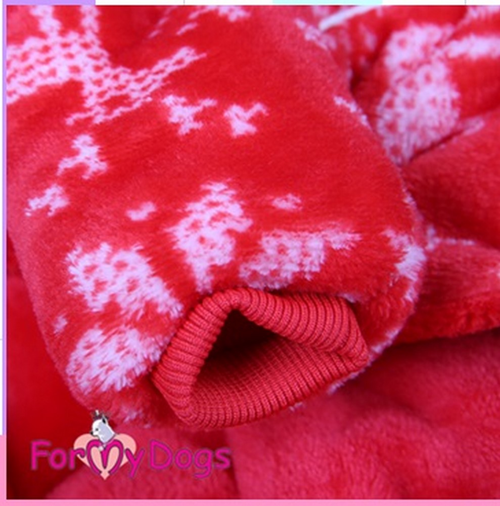 ForMyDogs Комбинезон-шубка красная для девочек р.8