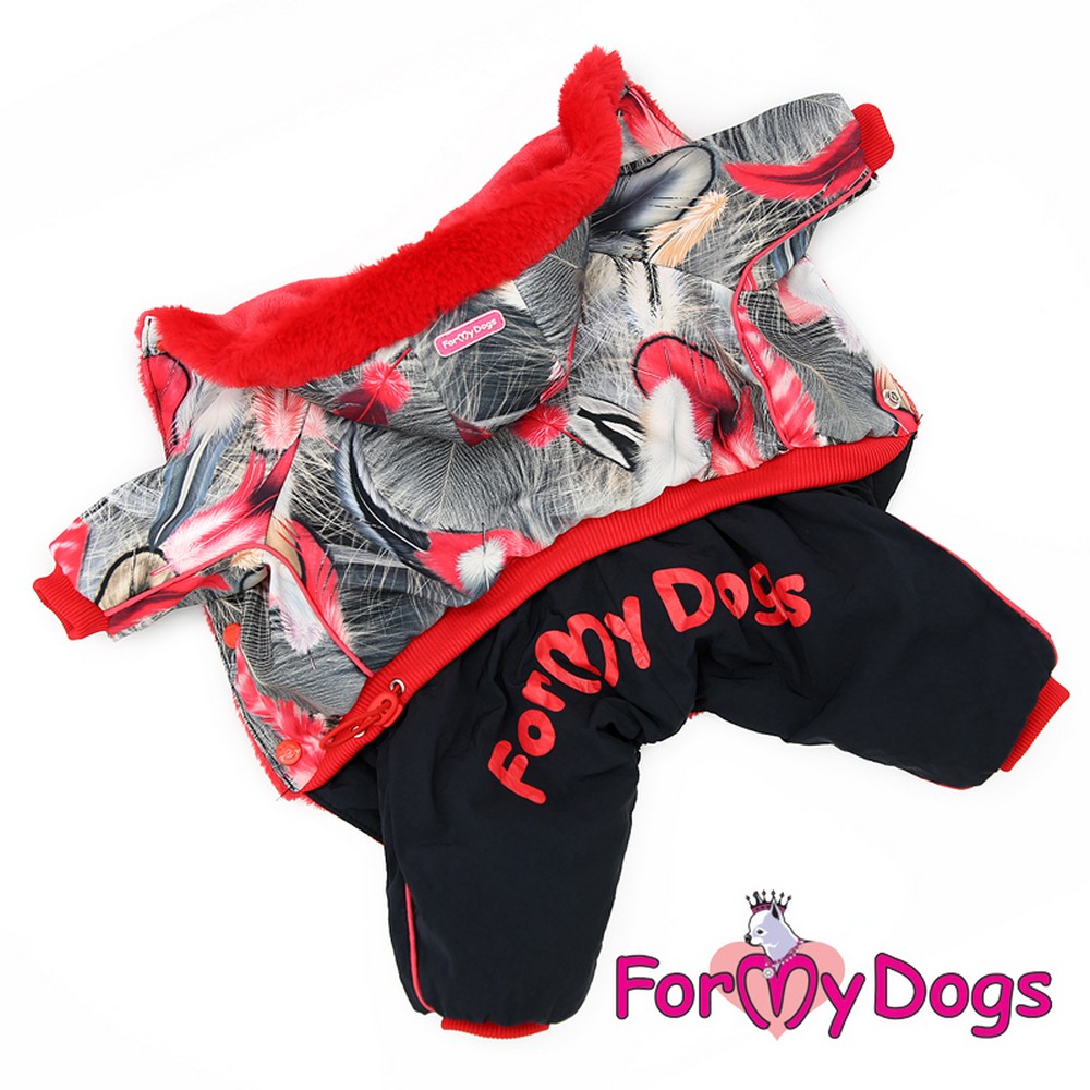 ForMyDogs Комбинезон "Перышки" красный для девочек р.12