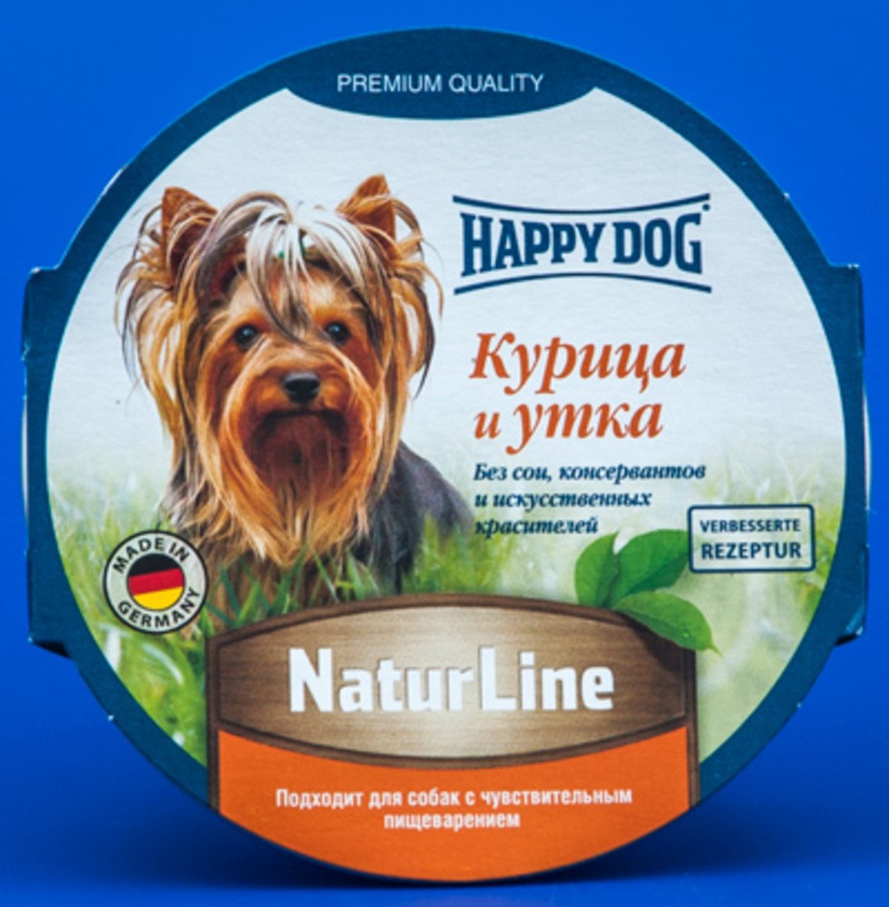 HAPPY DOG Консервы для собак Паштет Курица утка 85гр