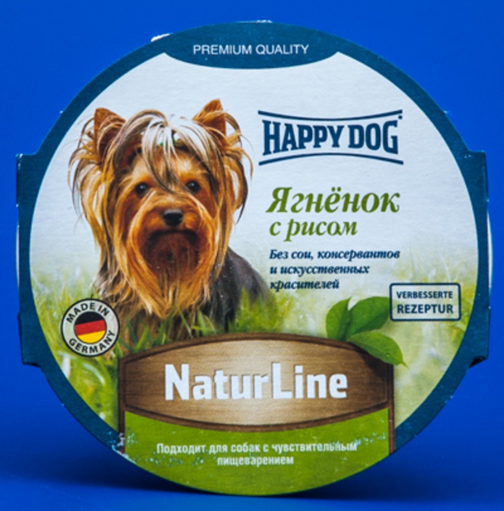 HAPPY DOG Консервы для собак Паштет Ягненок с рисом 85гр
