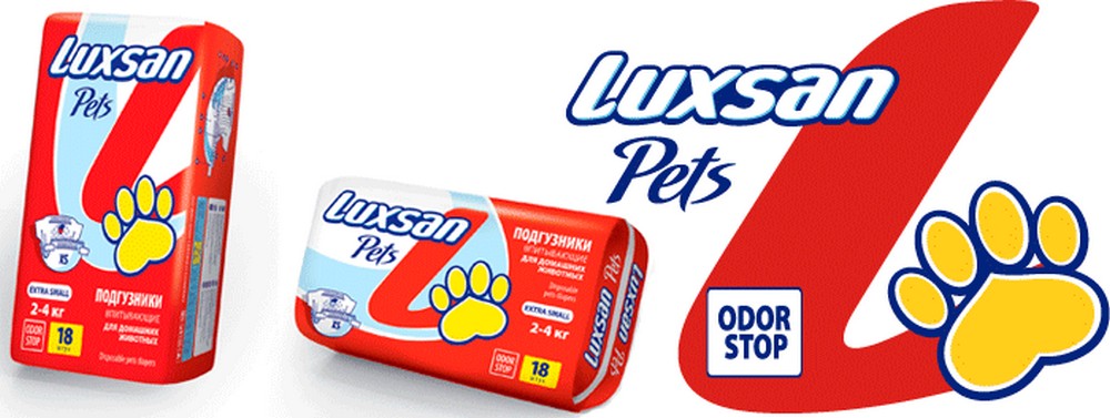 Подгузники LUXSAN Premium для животных Xsmall 2-4 кг №18 /18шт