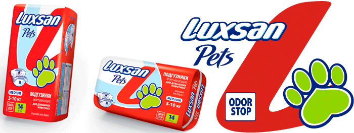 Подгузники LUXSAN Premium для животных Medium 5-10 кг №14 /14шт Подгузники LUXSAN Premium для животных Medium 5-10 кг №14 /14шт