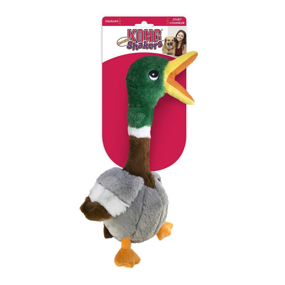 KONG ИГРУШКА ДЛЯ СОБАК SHAKERS™ УТКА S, С ПИЩАЛКОЙ