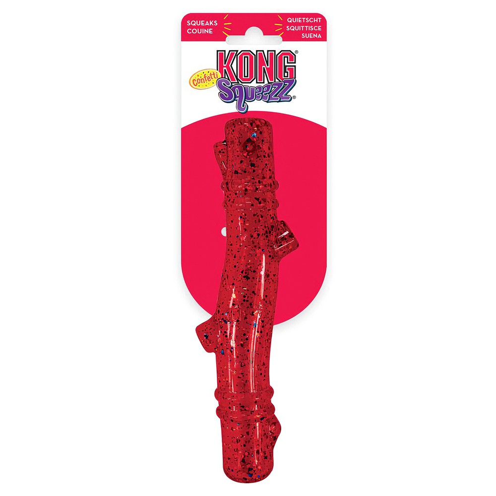 KONG Holiday игрушка для собак Squees Confetti Палочка 20см средняя