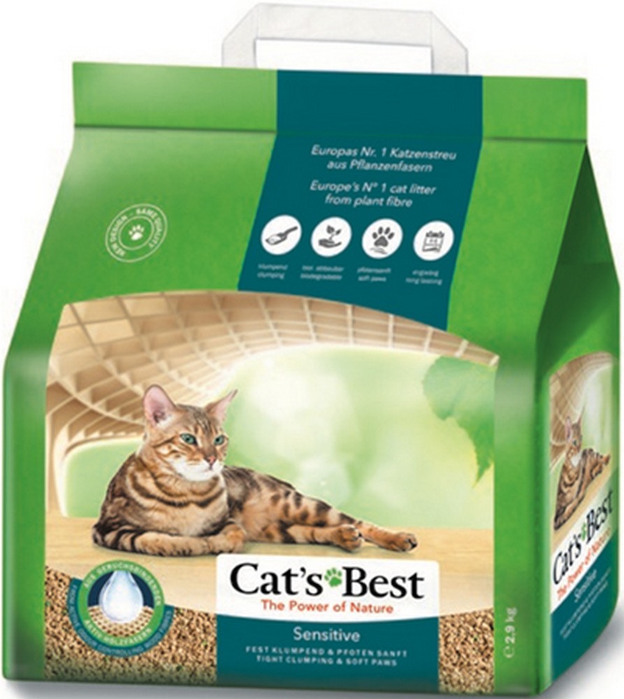Наполнитель Cat's Best Sensitive Древесный комкующийся для котят и кошек