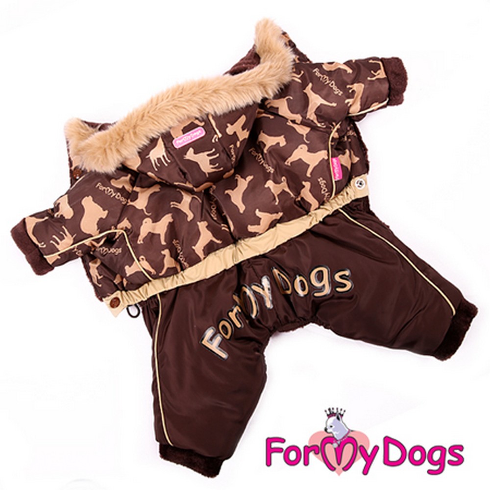 ForMyDogs Комбинезон "Cобачки" коричневый для девочек р.12