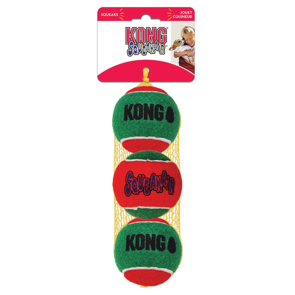 KONG HOLIDAY ИГРУШКА ДЛЯ СОБАК SQUEAKAIR® 3 МЯЧА (1 МЯЧ - 6 СМ)