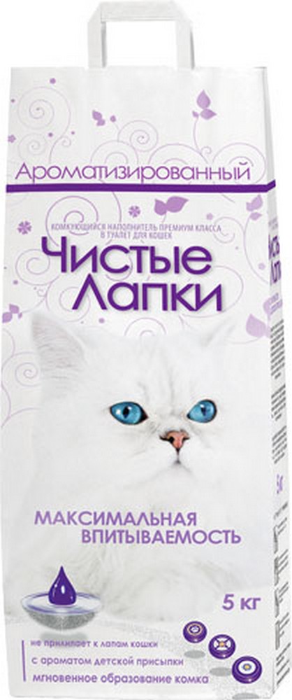 Наполнитель Чистые лапки д/кошек комкующийся ароматизированный