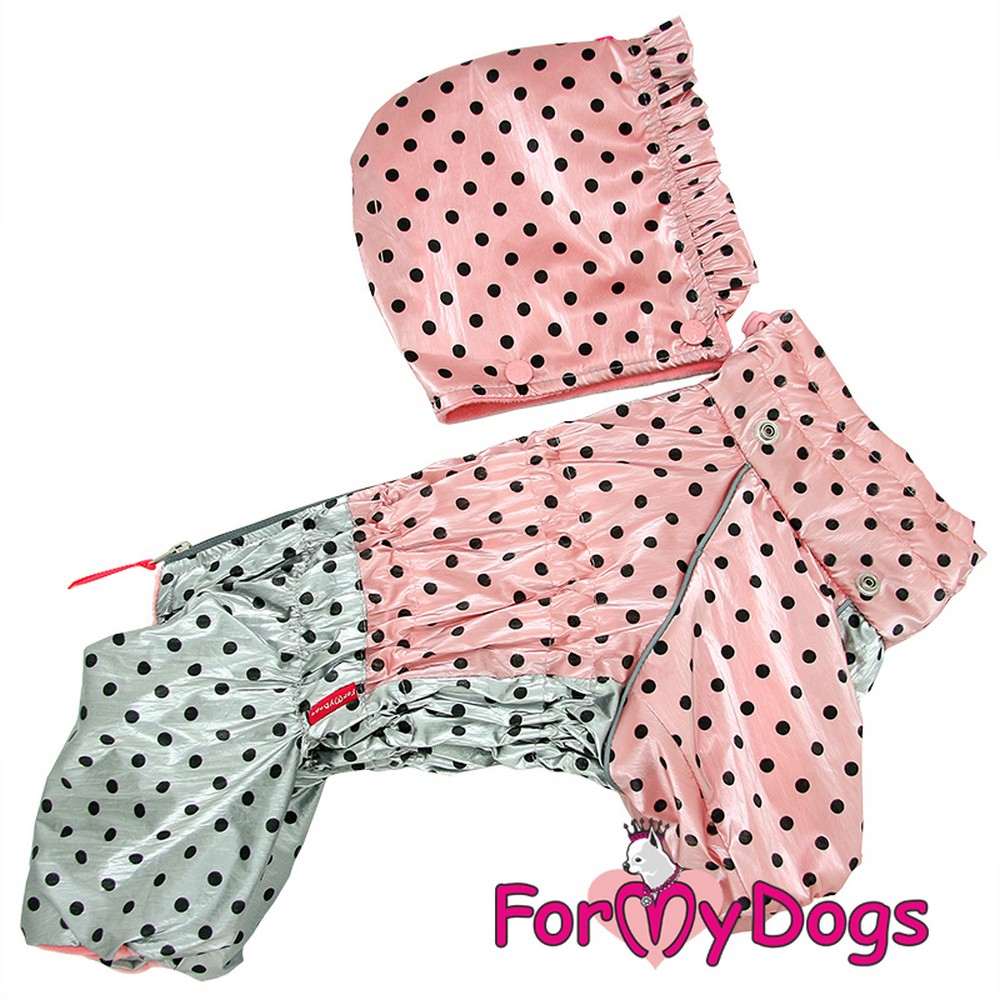 ForMyDogs Комбинезон серебро/розовый в горох для девочек FW1086-2021 F
