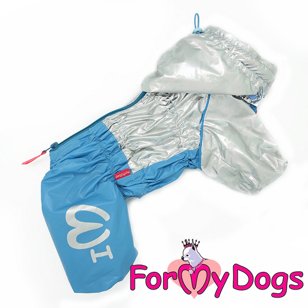 ForMyDogs Дождевик голубой/серебро для мальчиков 349SS-2019 M