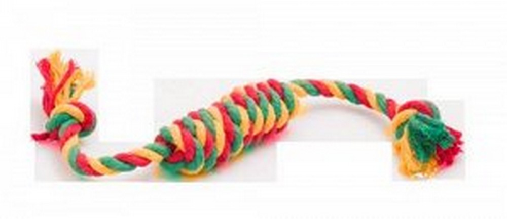DOGLIKE Канатная сарделька малая текстиль цветной 27см
