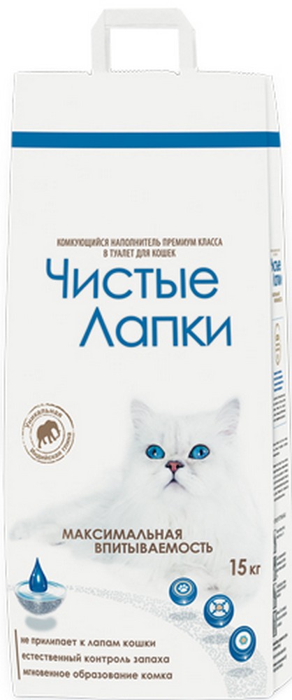 Наполнитель Чистые лапки д/кошек комкующийся Clean Paws