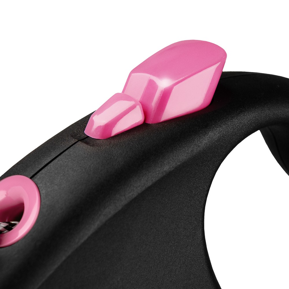 FLEXI рулетка Black Design XS (до 8 кг) 3 м трос черно/розовая